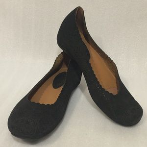 EARTHIES BINDI Black SUEDE Comfort FLATS 9M
